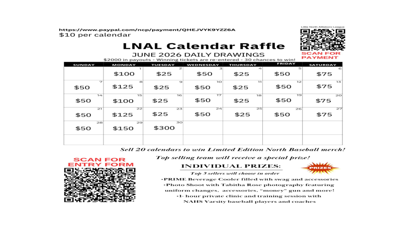 LNAL Raffle - Click photo for entry form!  - Sales end 5/31
